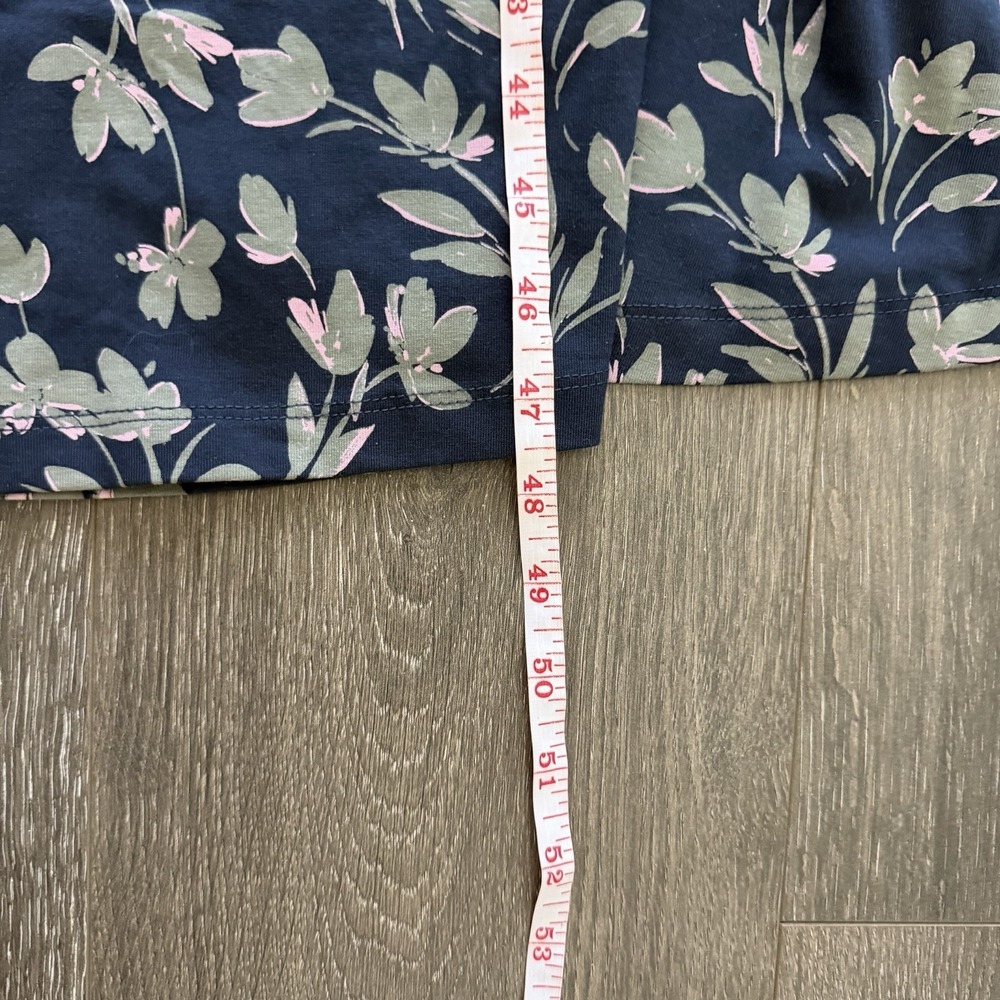 Pact Fit & Flare Midi Dress Size M Blue Floral Organic Cotton Short Sleeve - Picture 10 of 11